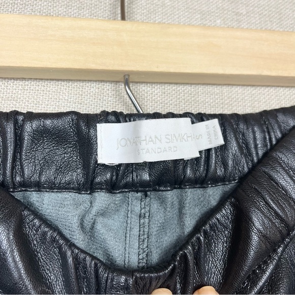 Jonathan Simkhai Faux Leather Black Stretch Cropped Rylee Leggings Pants Small - Picture 5 of 7